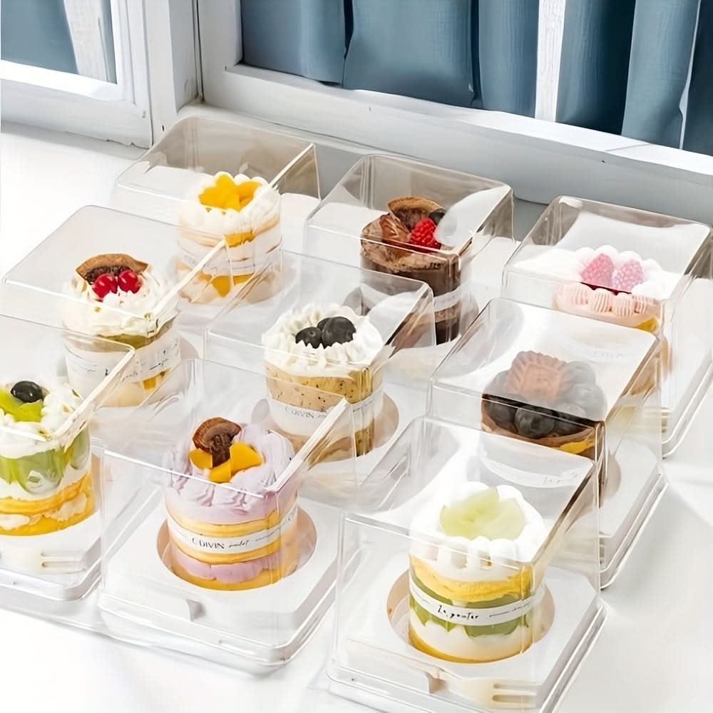 50PCS Clear PET Baking Cups with Lids
