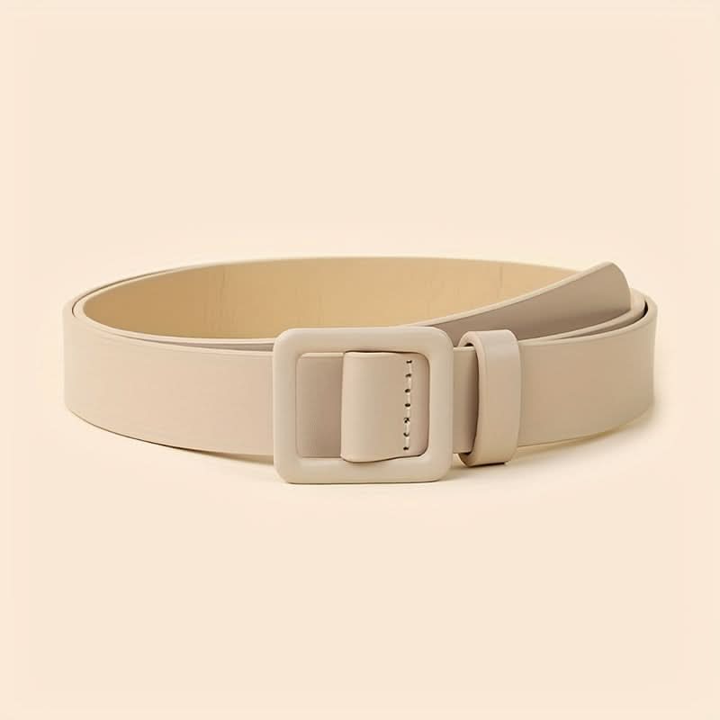 Vintage PU Leather Belt - Square Buckle Design