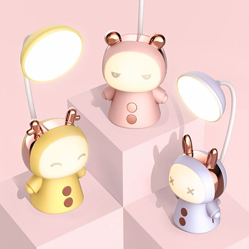 Adorable Doll Table Lamp – Foldable, USB Rechargeable, Dimmable Light