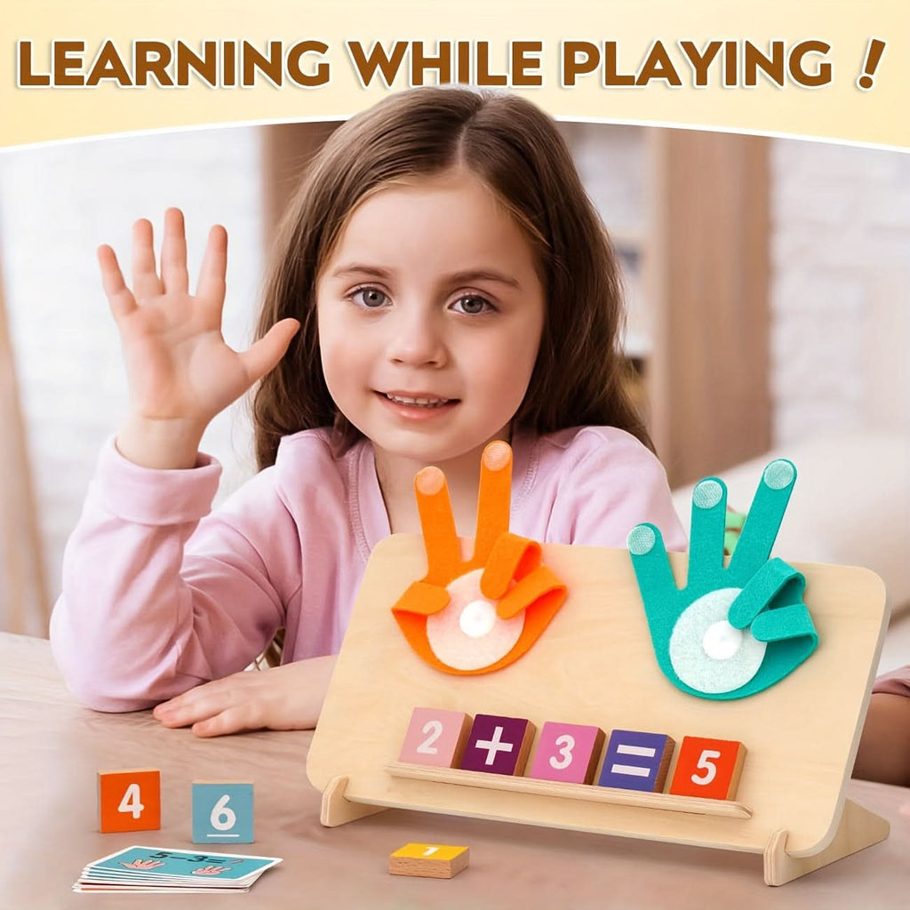Wooden Math Board Counting Toy – Educational Number & Finger Counting Blocks for Kids