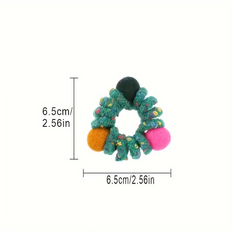 6pcs Plush Rainbow Spiral Hair Ties Set
