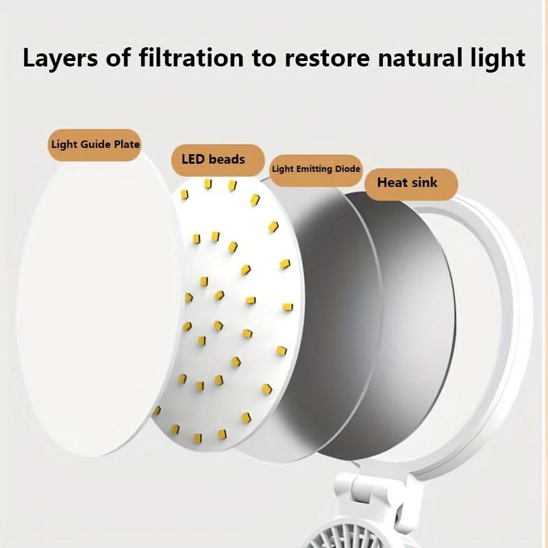 Dimmable LED Desk Lamp with Fan & Touch Control