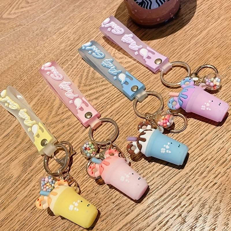 Cute Candy Color Ice Cream Cup Keychain – Silicone