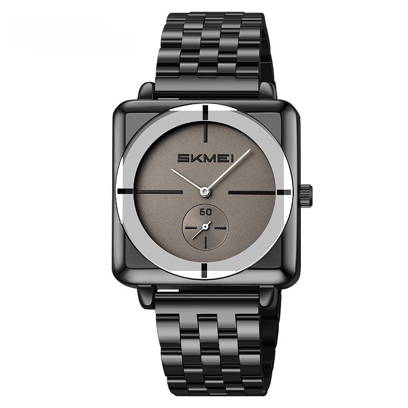 Skmei 2413 Square Steel Band Stylish Standalone Seconds Quartz Watch For Men