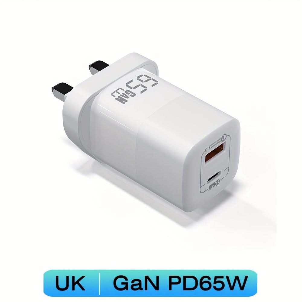 65W GaN USB-C PD Charger - Fast Charging for Laptop, iPhone, MacBook