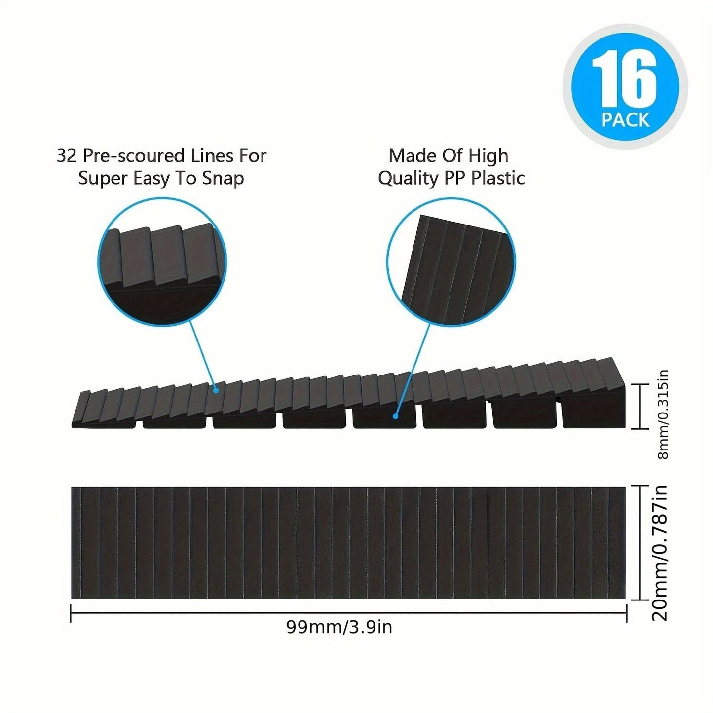 16-Pack Heavy-Duty Plastic Shims for Leveling