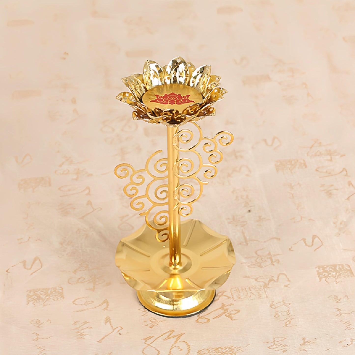 Exquisite Lotus Metal Candlestick Holder for Home & Prayer