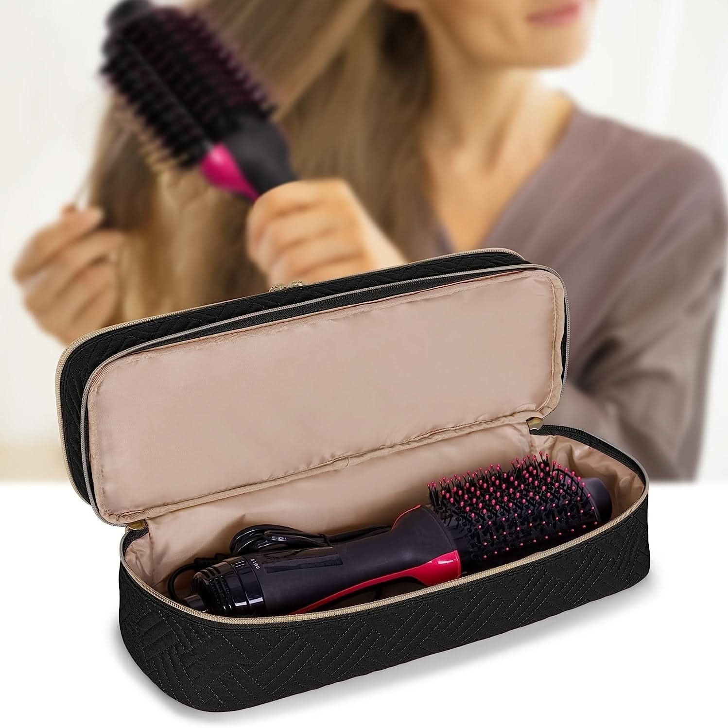 Large Capacity Travel Makeup Bag – For Hair Tools & Beauty Essentials