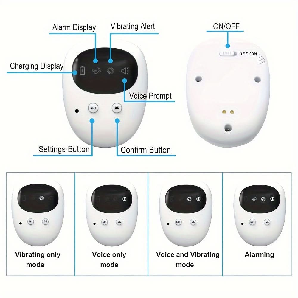 Baby Diaper Moisture Monitoring Device, Bedwetting Alarm with Vibration