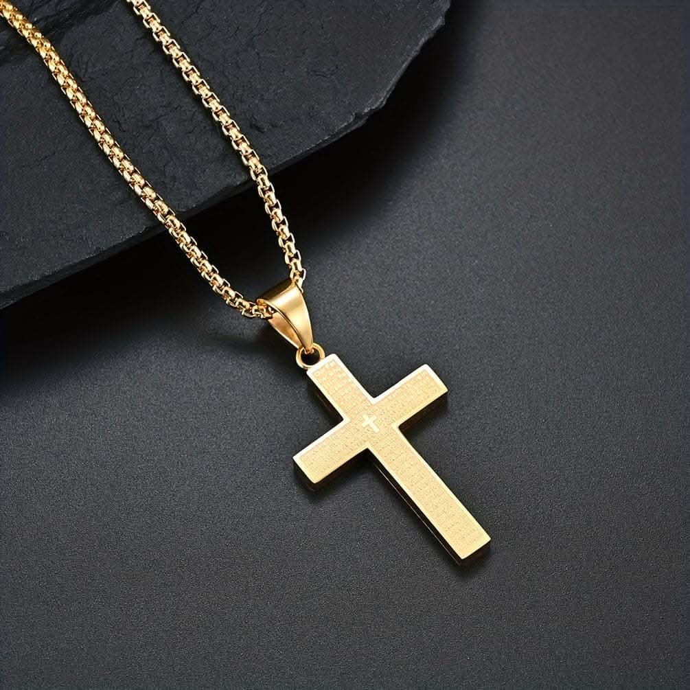Multi-Color Titanium Steel Cross Pendant Necklace