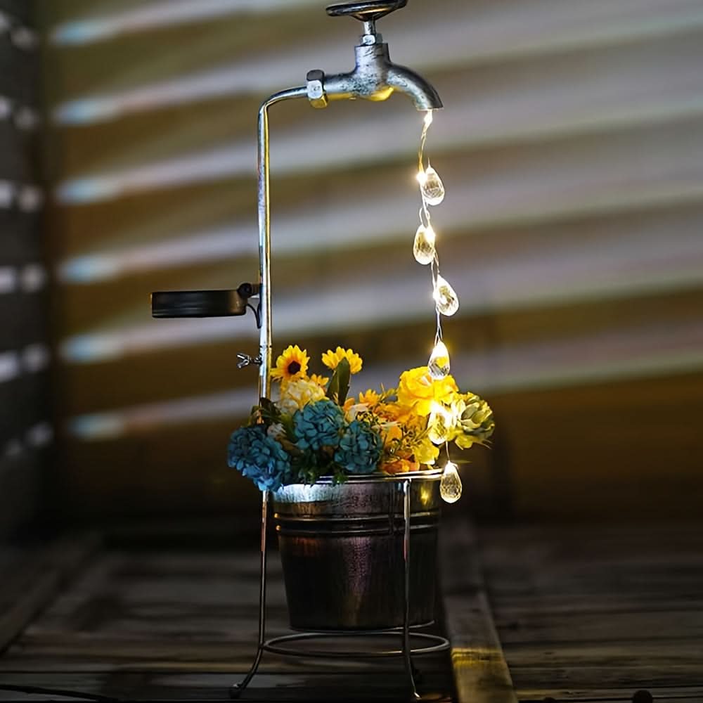 Solar LED Faucet Light, Water Drop Design