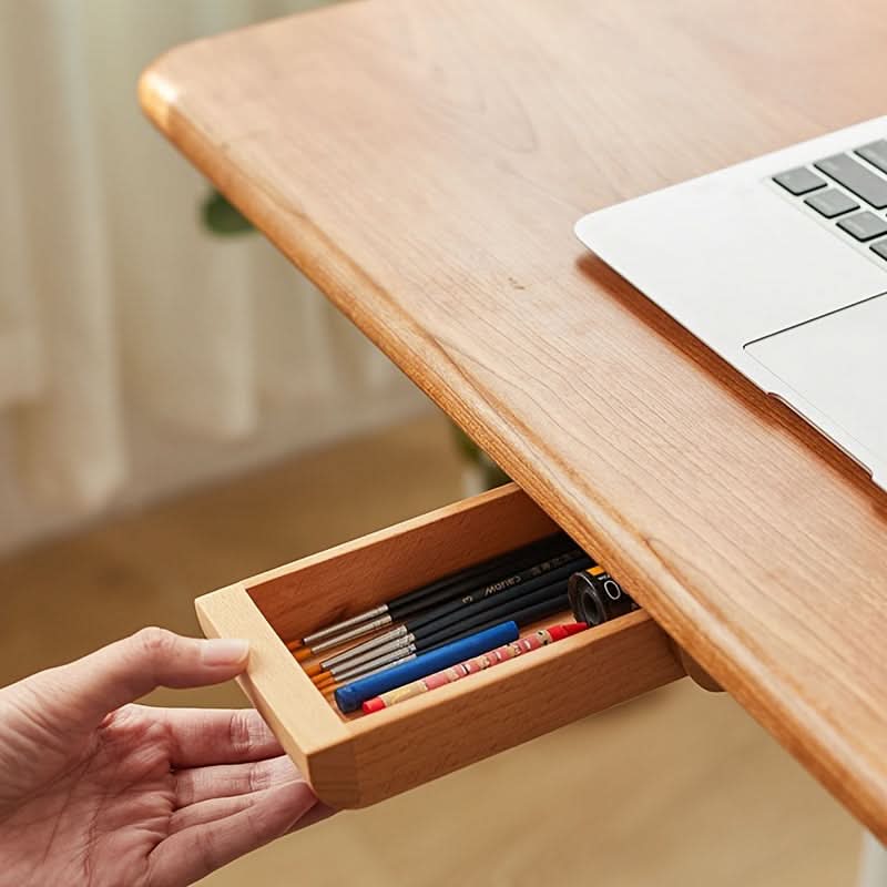 Walnut Wood Under-Desk Drawer Organizer