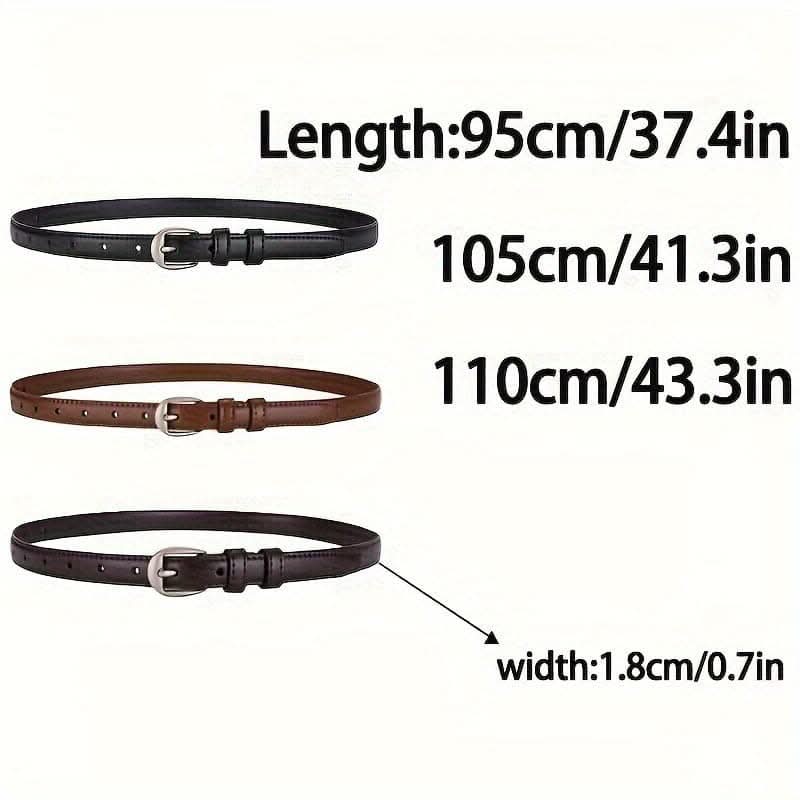Women’s Skinny PU Leather Waist Belt