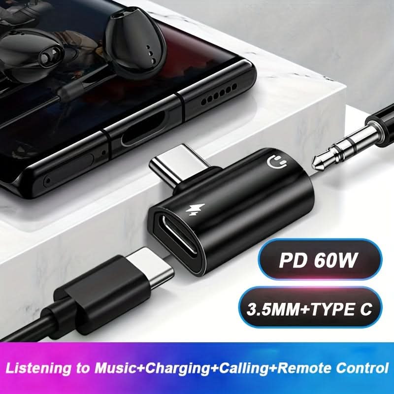 60W Type-C to 3.5mm Adapter for Audio