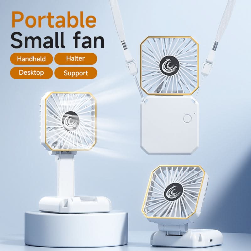 Portable Folding Mini Fan – USB Rechargeable Wearable & Desktop Fan