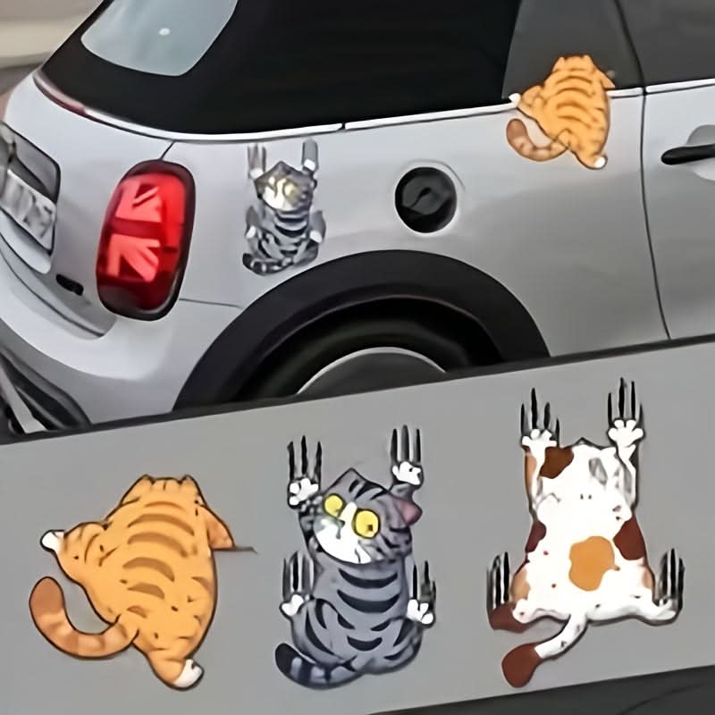 Cartoon Cat Car Sticker – Cute Pet Decal for Car Body & Motorcycle