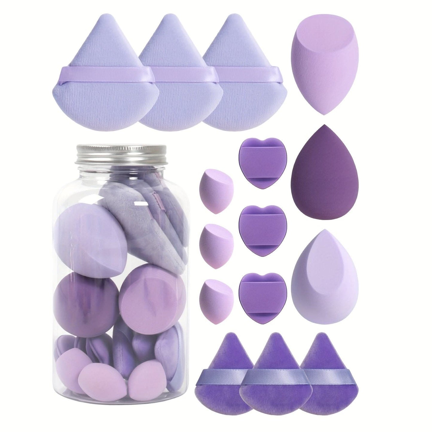 15-Piece Makeup Tool Set in Jar