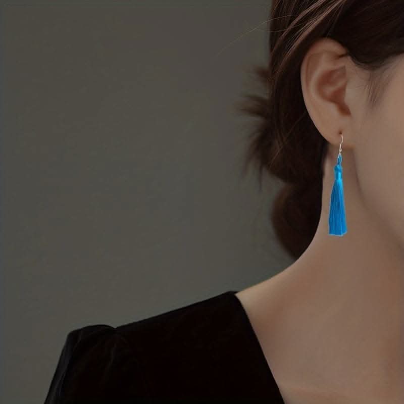 Colorful Tassel Dangle Earrings – Boho Ethnic Style