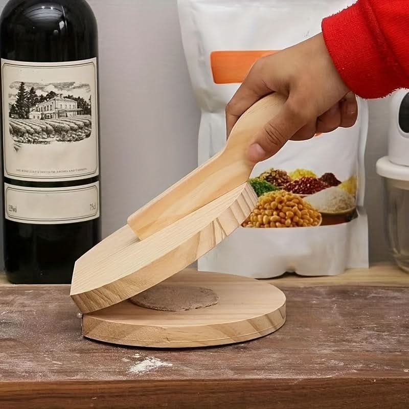 Eco-Friendly Wooden Dumpling Press - Handmade Tool