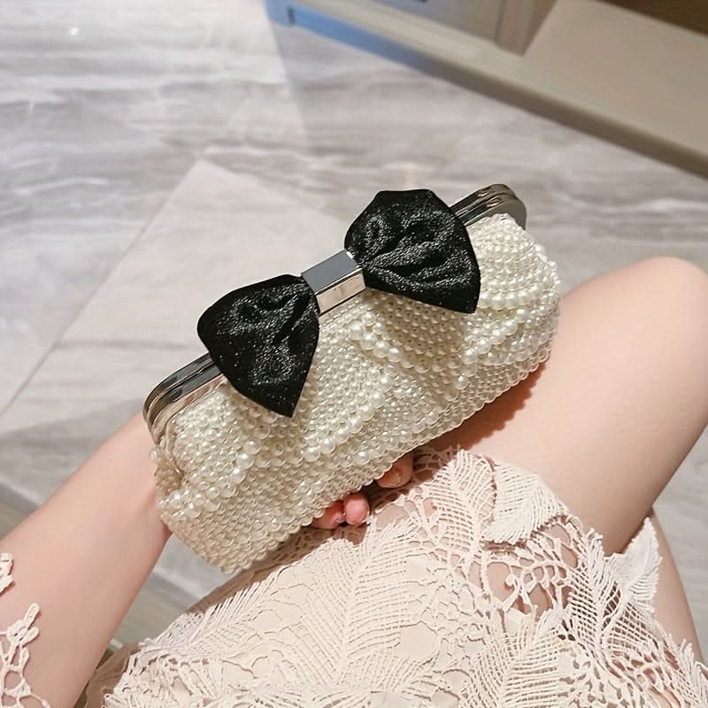 Mini Pearl Beaded Clutch Bag for Women
