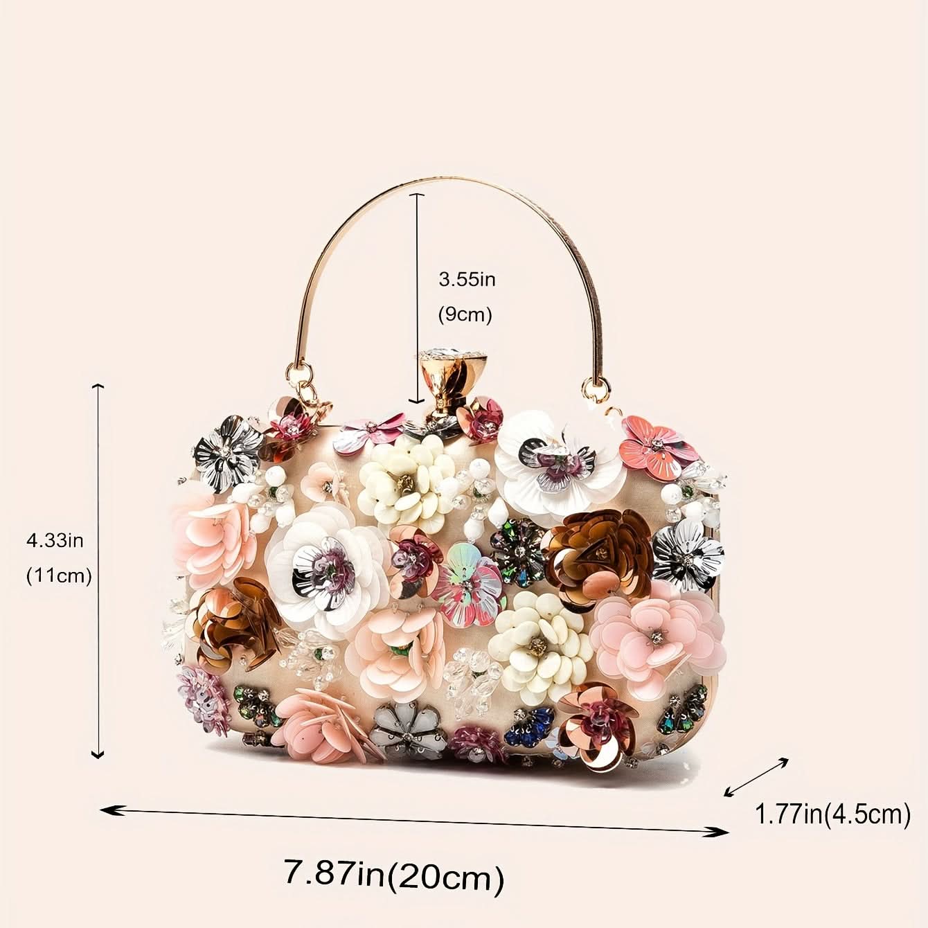 Mini Rhinestone Flower Clutch for Women