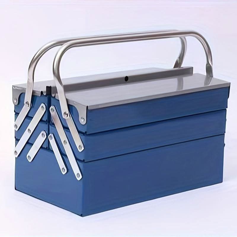 3-Layer Metal Toolbox with Portable Handle