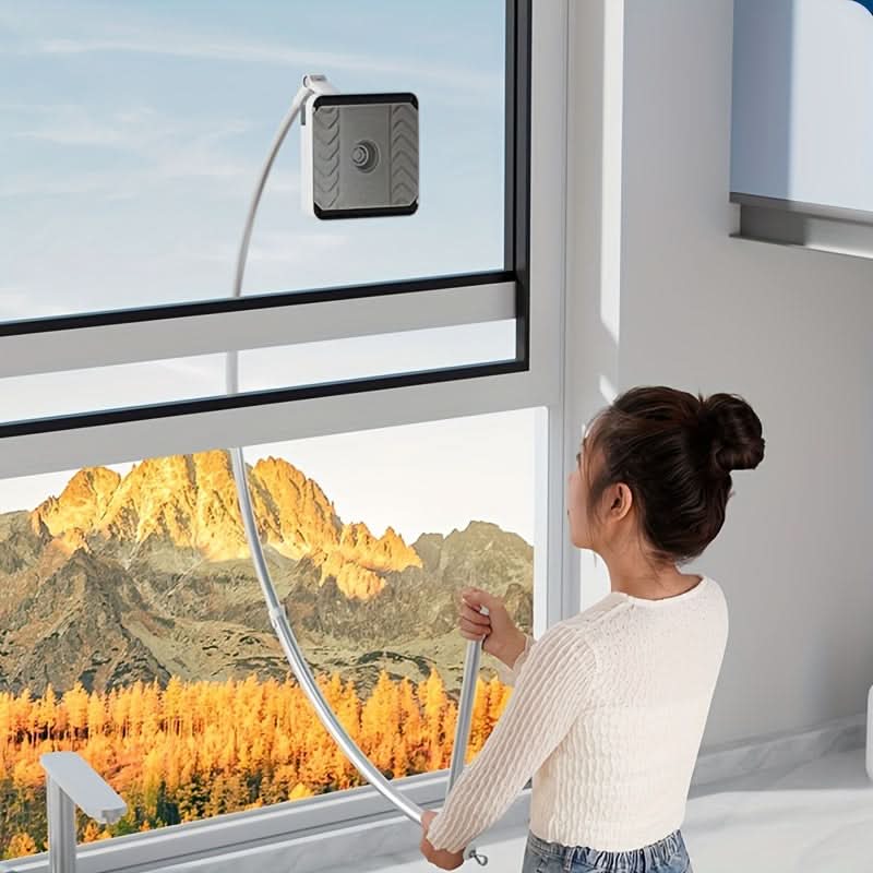 Double-Sided Telescopic Window Cleaner Kit - L-Shape Squeegee for Indoor & Outdoor