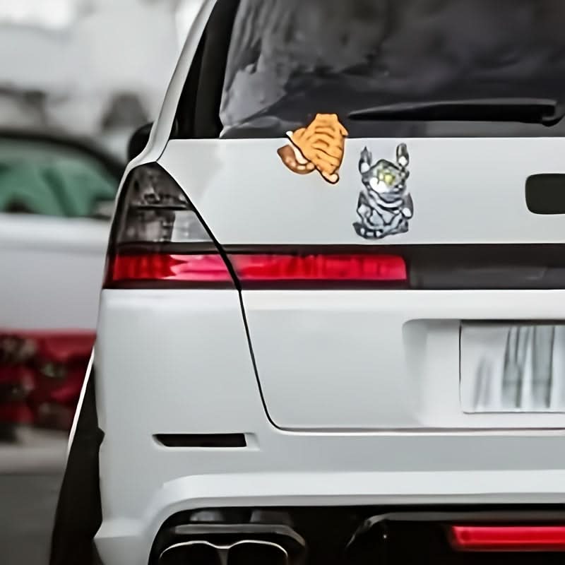 Cartoon Cat Car Sticker – Cute Pet Decal for Car Body & Motorcycle