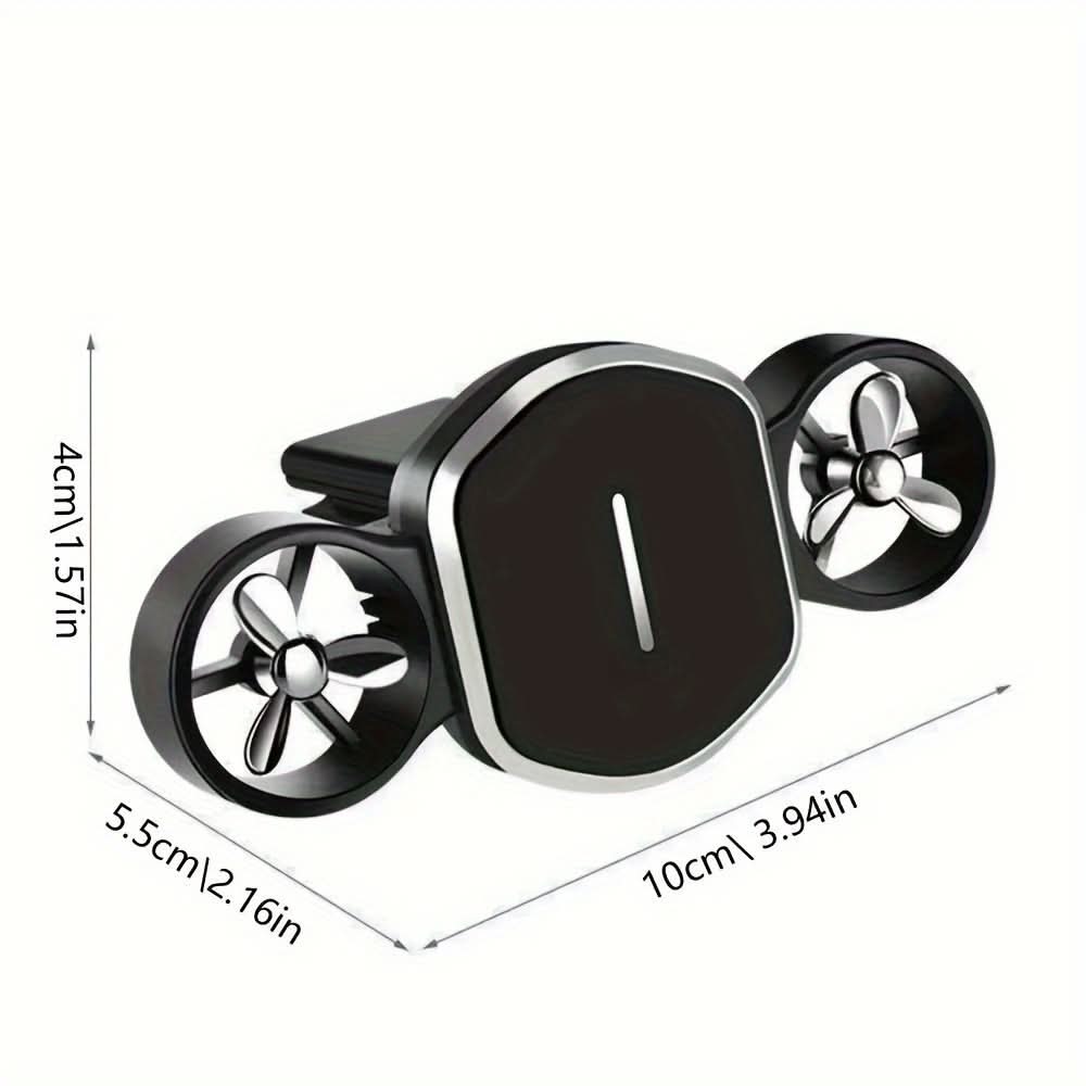 Mini Magnetic Car Phone Holder with Double-Turbo Air Vent & Heat Dissipation
