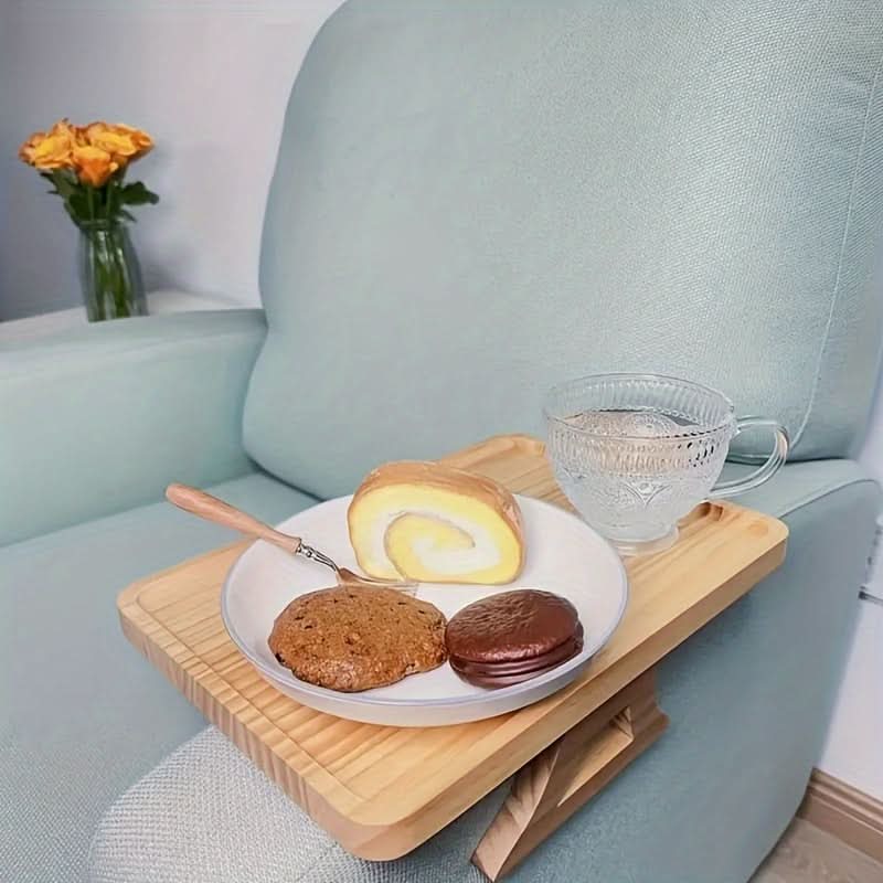Clip-On Couch Arm Tray – Portable Sofa Side Table for Drinks, Snacks & Remote
