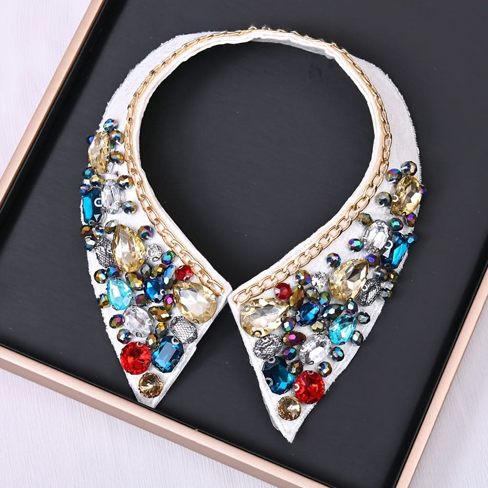 Rhinestone Faux Collar for Women’s Outfits