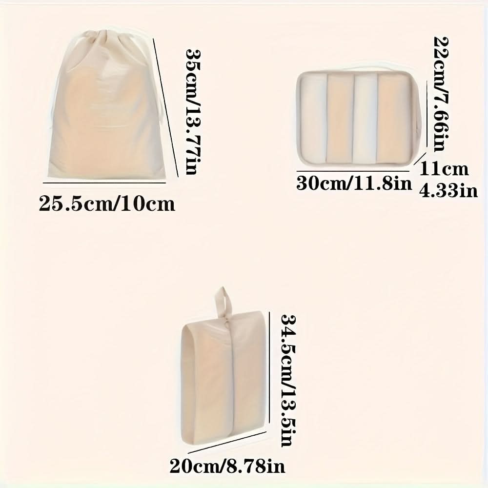 7-Piece Large Capacity Travel Organizer Set - Nylon Packing Cubes