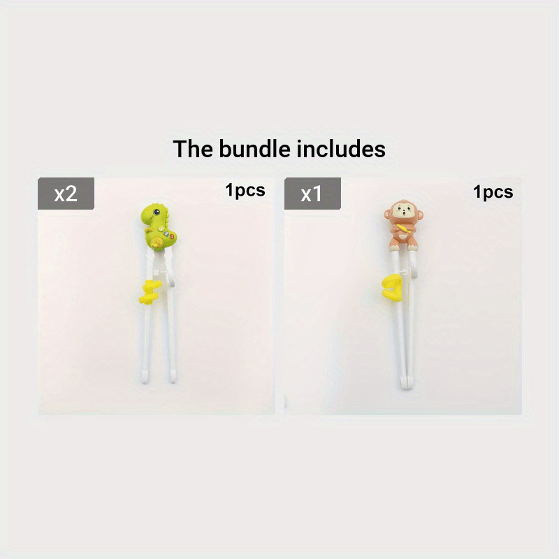 Dinosaur-Shaped Training Chopsticks For Kids - Reusable, Easy-Grip Learning Helpers For Ages 3-6