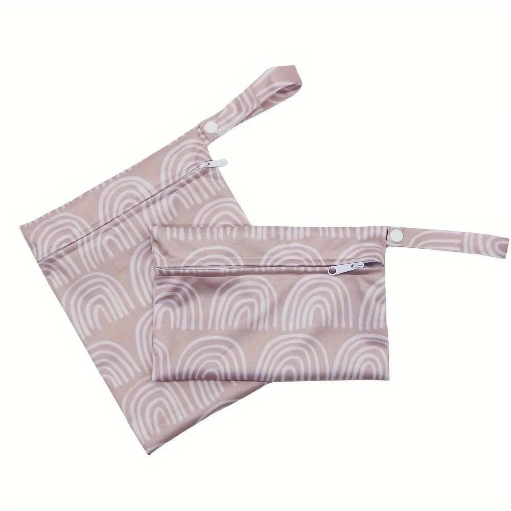 2pcs Waterproof Rainbow Diaper Bags, Reusable Pouches