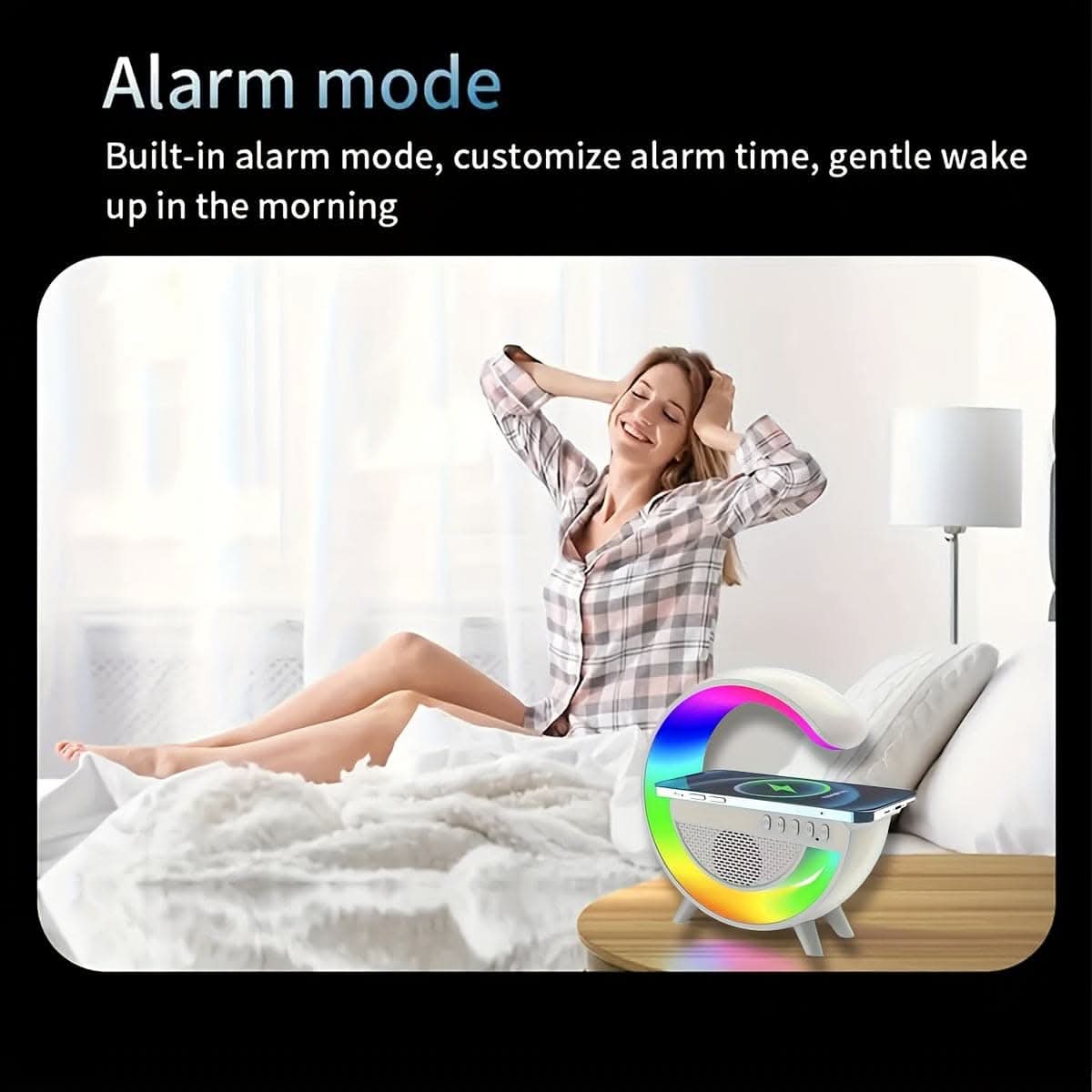 Wireless Smart Light Speaker -Sleep Alarm Clock with Mobile Phone Wireless Charging