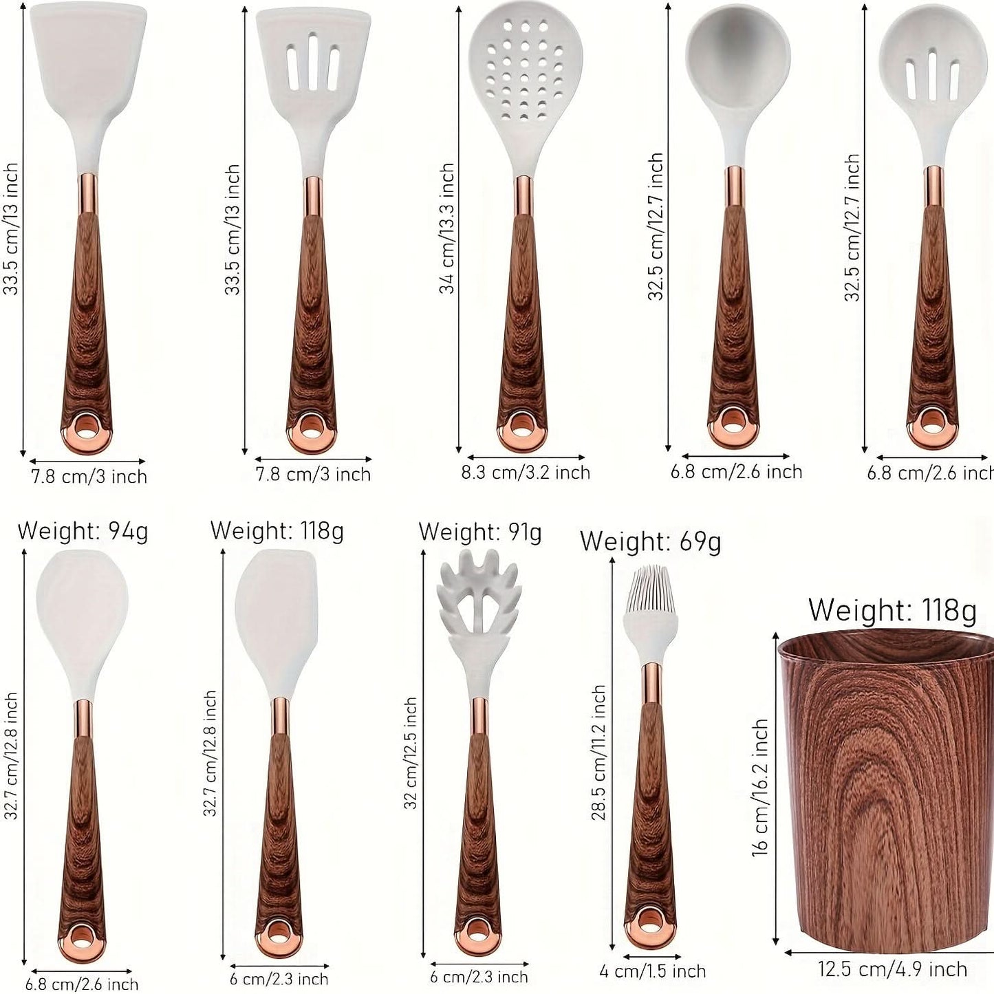10-Piece Non-Stick Silicone Kitchen Utensils Set