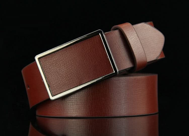 Men's Retro Leather Belt with Alloy Smooth Buckle – Antique Style