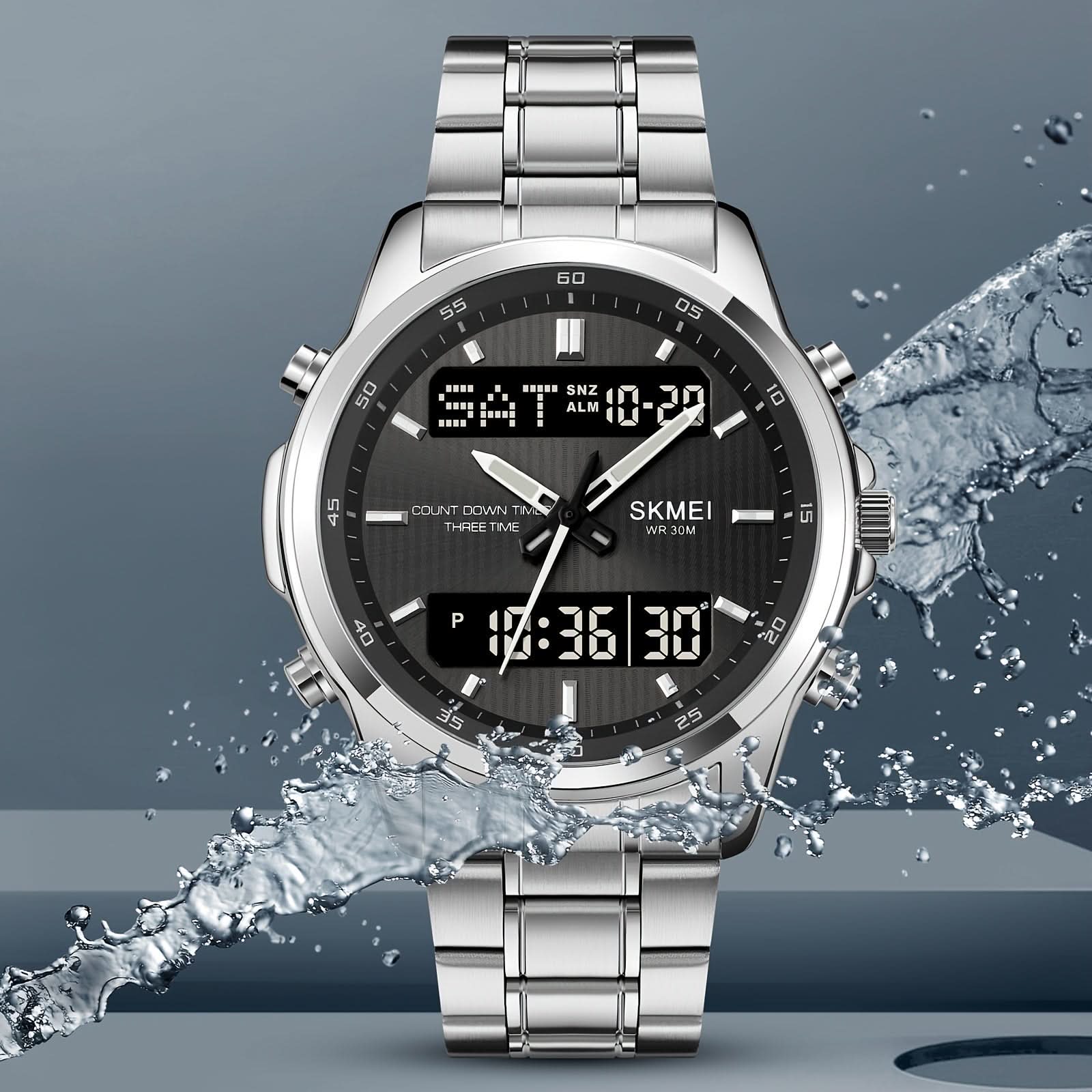 Men’s Multifunction Sports Watch – Digital & Analog, Chronograph, Luminous