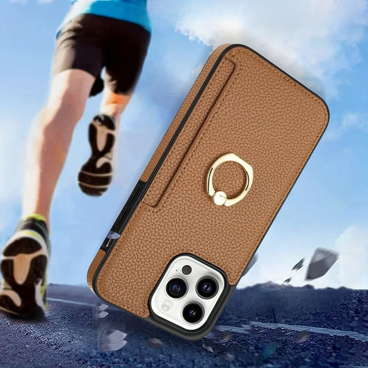 Faux Leather Card Holder iPhone Case