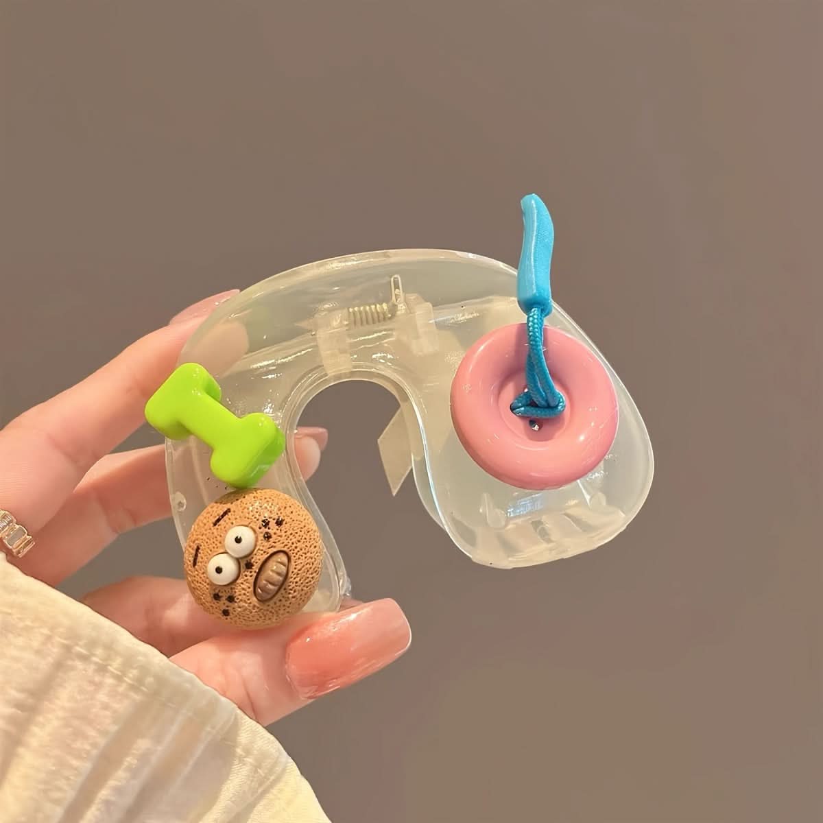 5Pcs Button Biscuit Hair Claw Clips Set