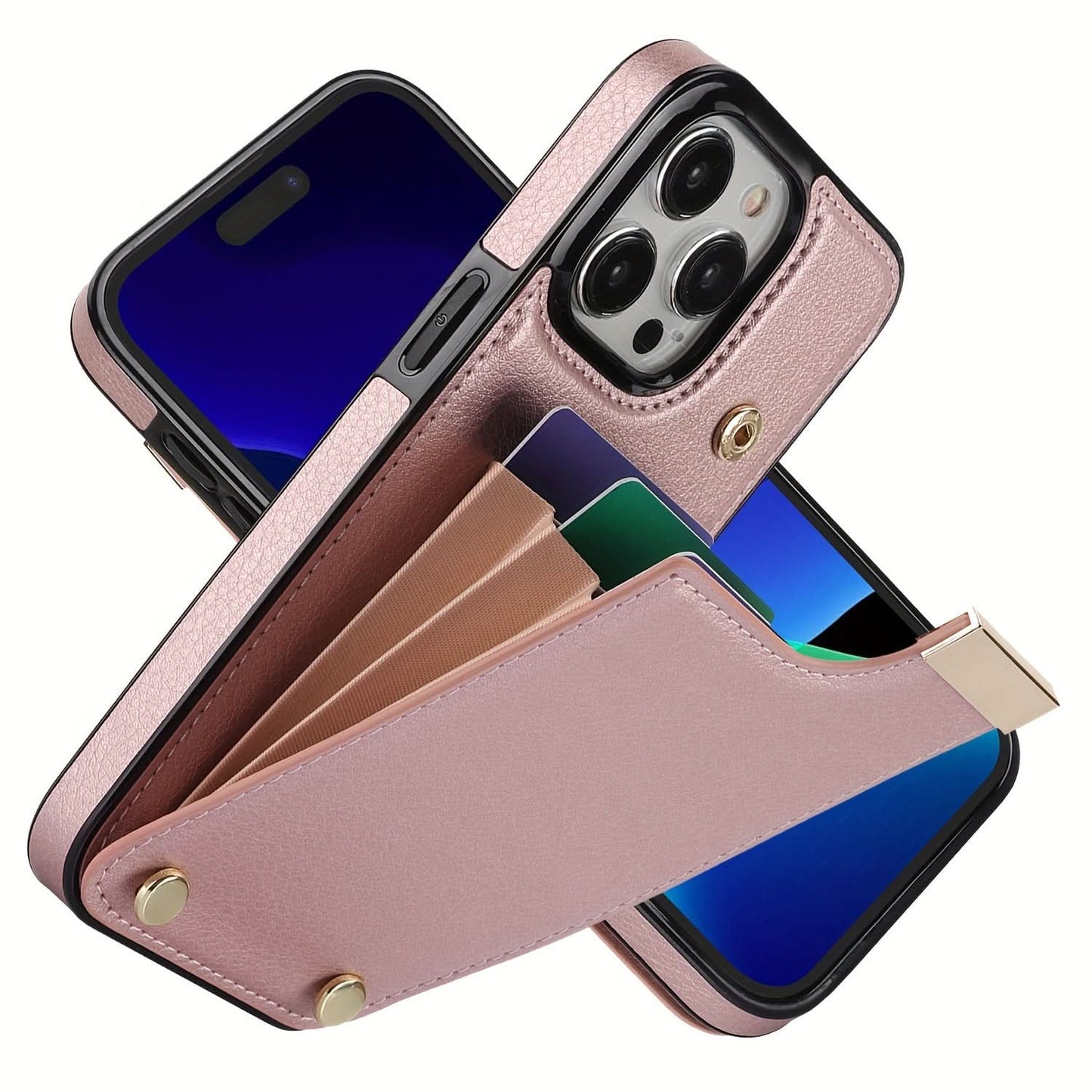 Retro Faux Leather iPhone Case with Card Slot