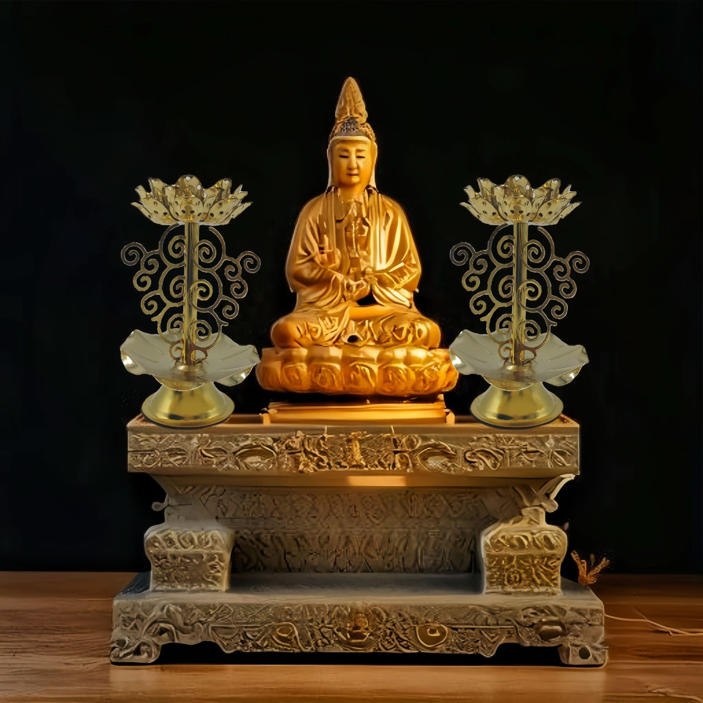 Exquisite Lotus Metal Candlestick Holder for Home & Prayer