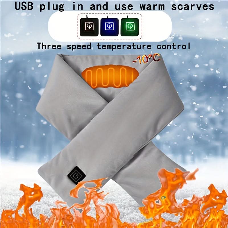 USB Heated Scarf – Adjustable Temperature, Neck & Knee Protection