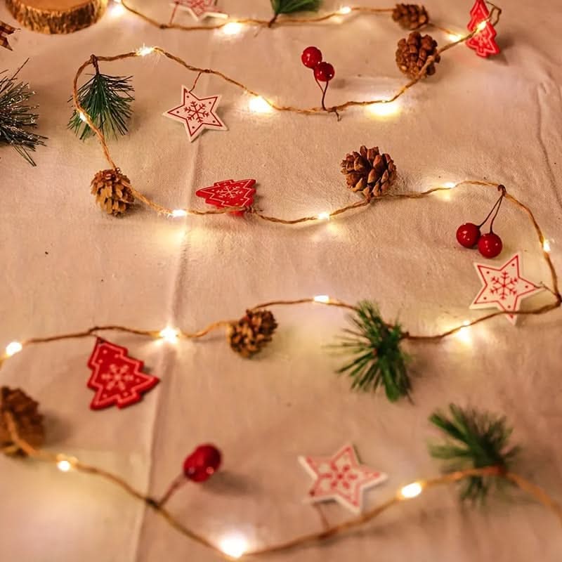 Christmas LED Decorative String Lights with Pinecones