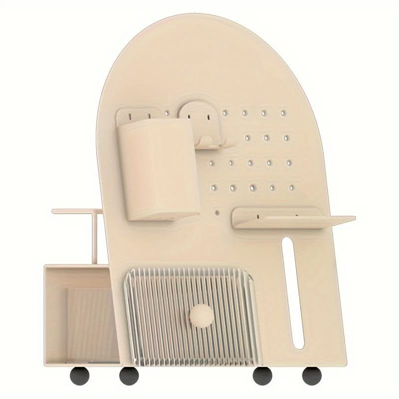 Desktop Organizer Set with Shelf and Acrylic Drawer, Multifunctional Iron Holder