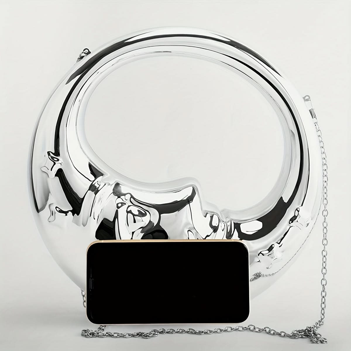 Luxurious Moon-Shaped Clutch, Sequin Fantasy Evening Bag