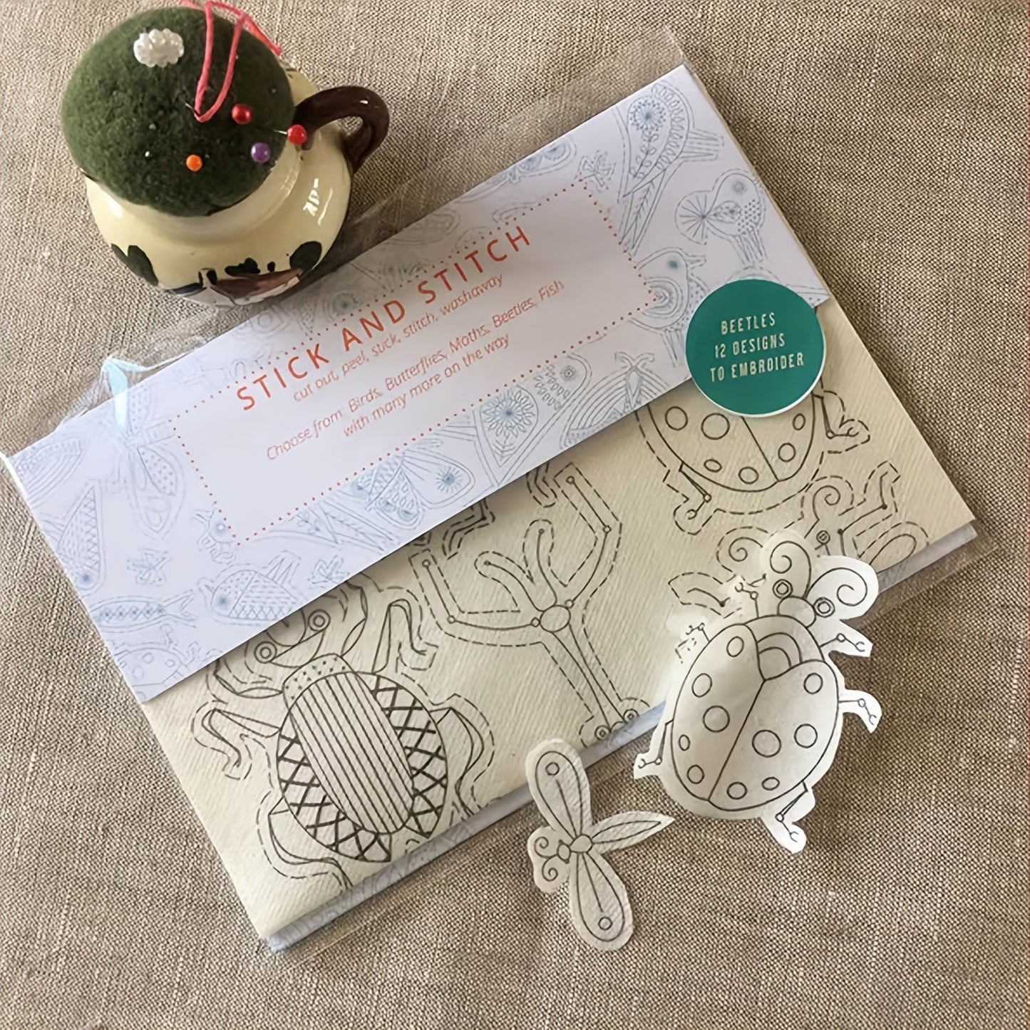Embroidery Transfer Paper Kit – Water Soluble Stitch & Sew Set with Pre-Printed Patterns
