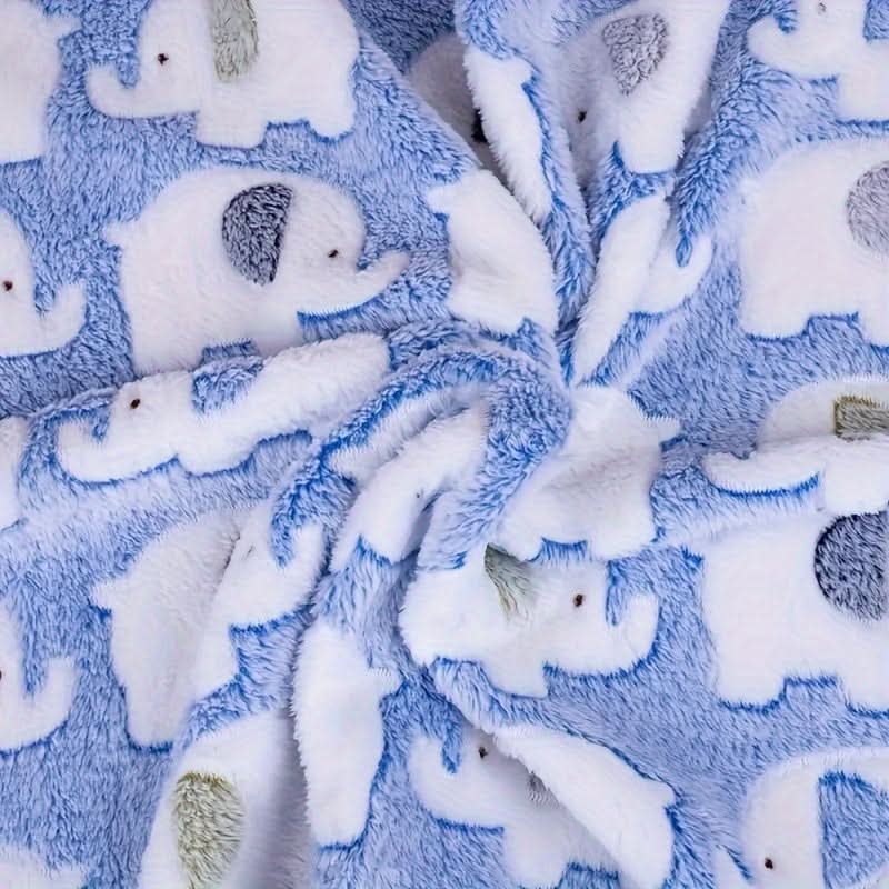 Cartoon Elephant Soft Pet Blanket for Cats & Dogs