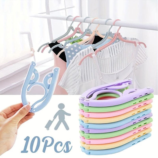10pcs Premium Foldable Travel Cloth Hangers – Space-Saving & Durable