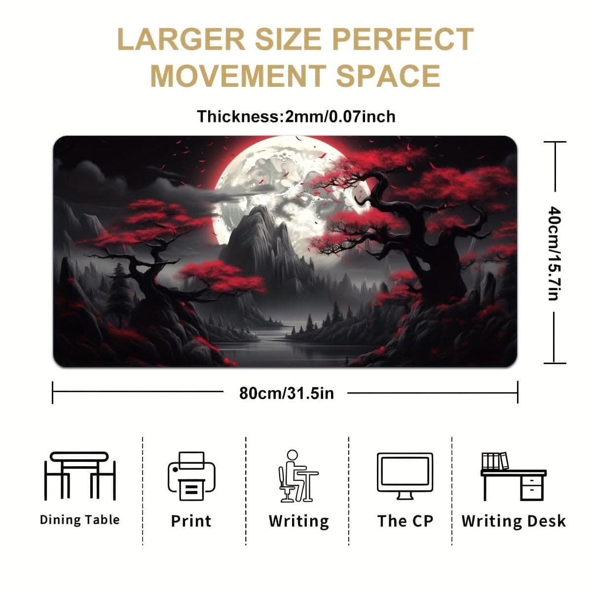 Lunar Eclipse Gaming Desk Mat - Large Mouse Pad